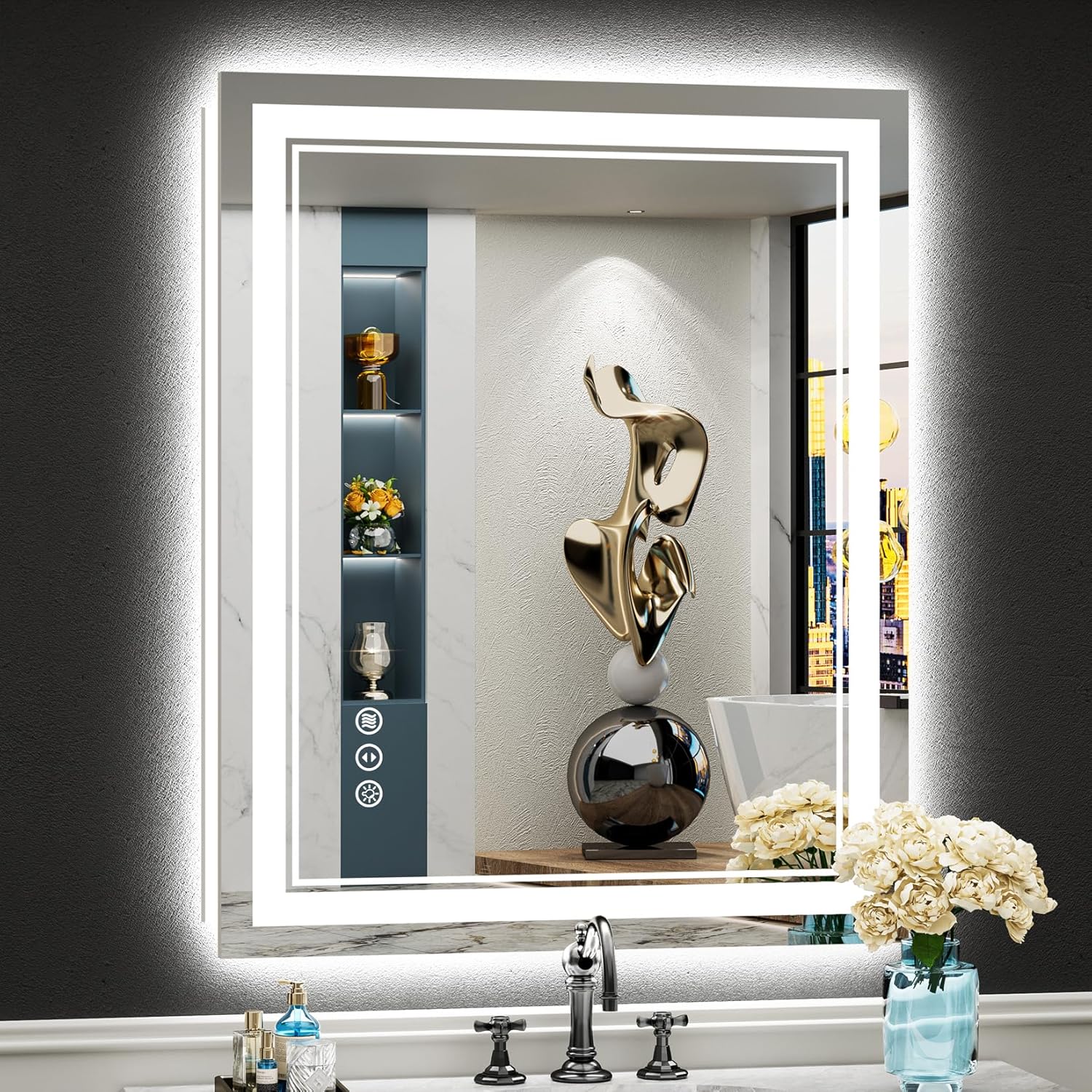 28x36 LED Bathroom Mirror with Lights for Ultimate Clarity