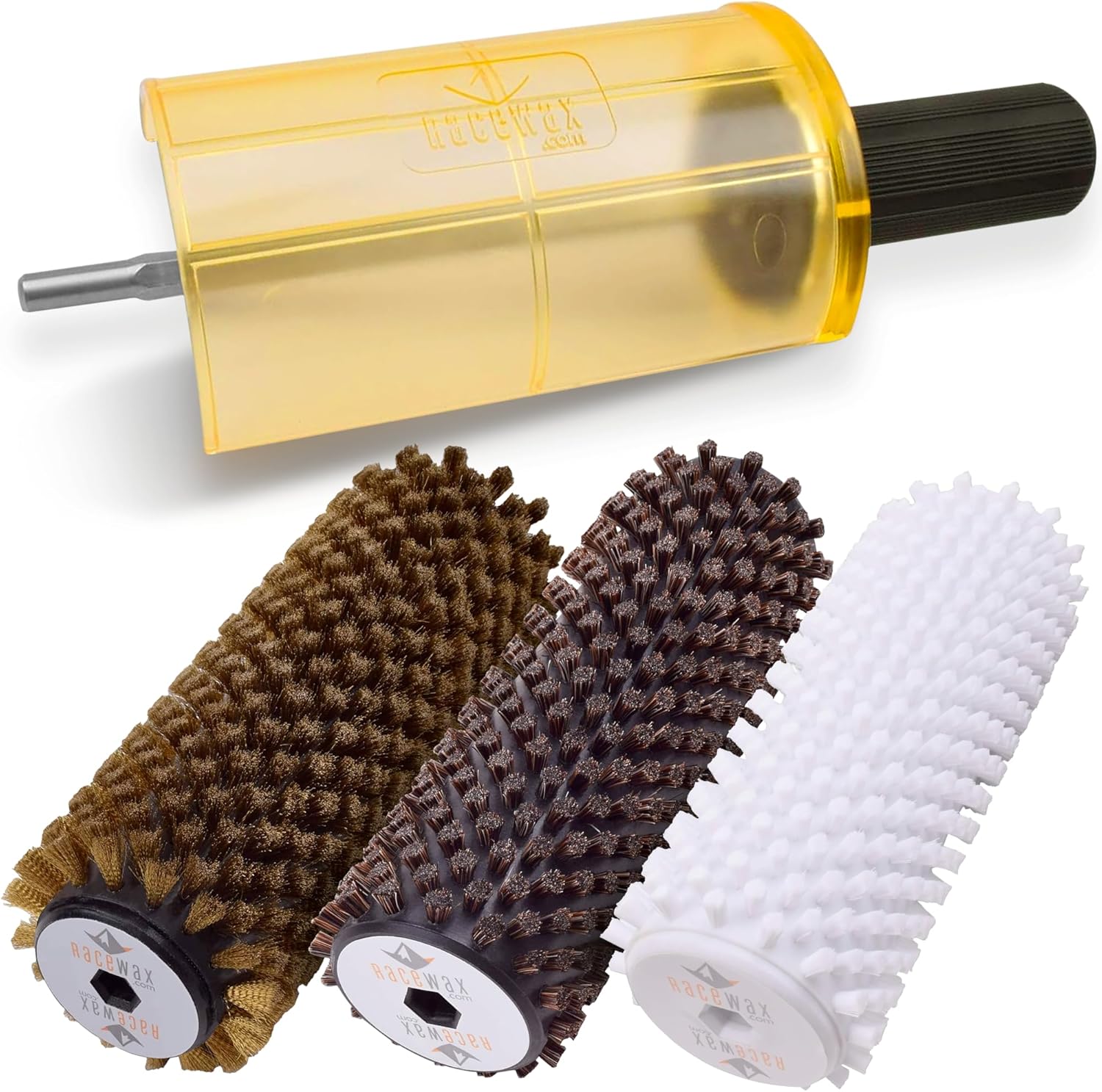 RaceWax Quick-Change Roto Brush Kit - 3 Brushes for Efficient Ski Waxing