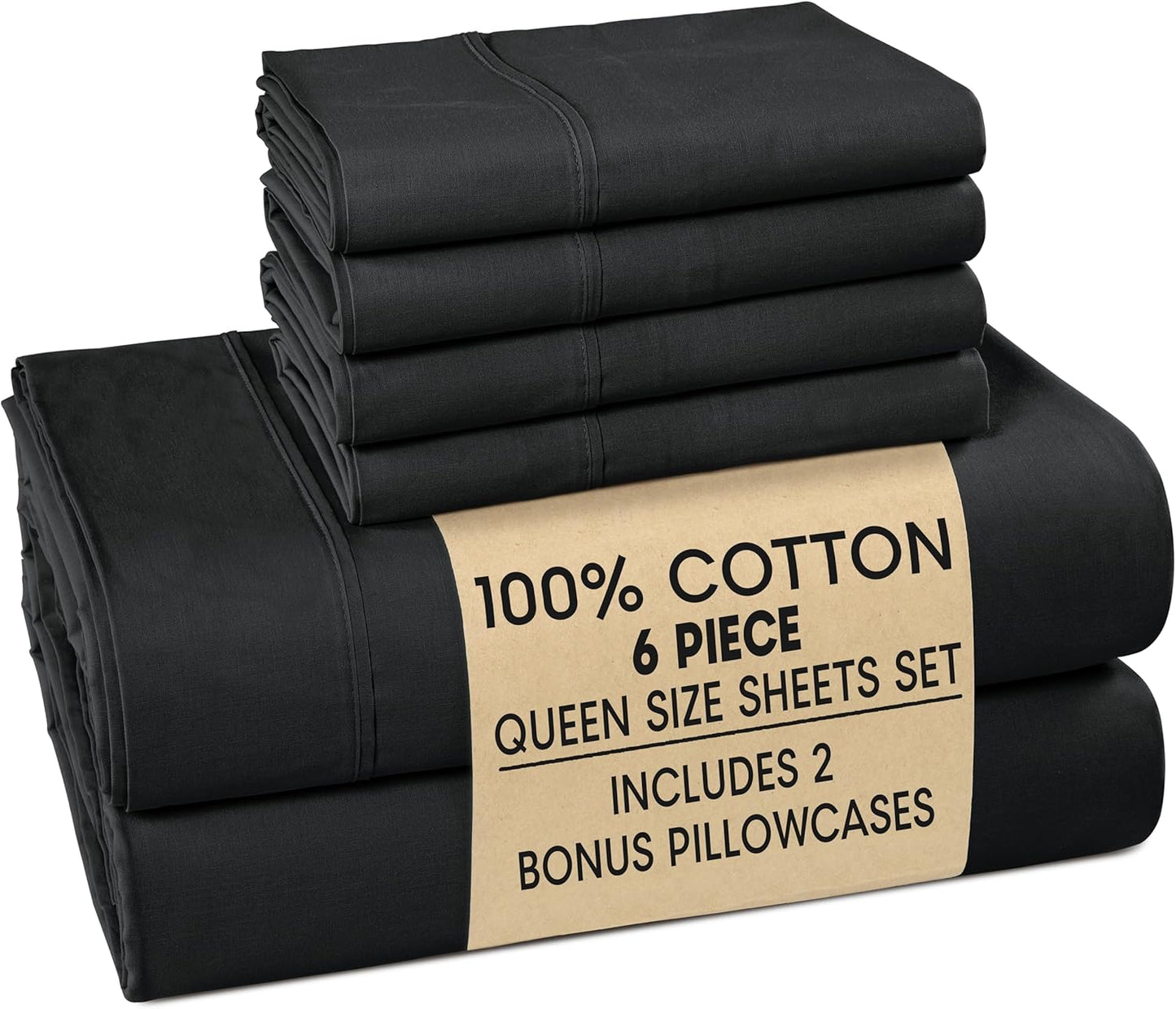 Casa Platino 100% Cotton Queen Size Sheets Set - Soft & Durable