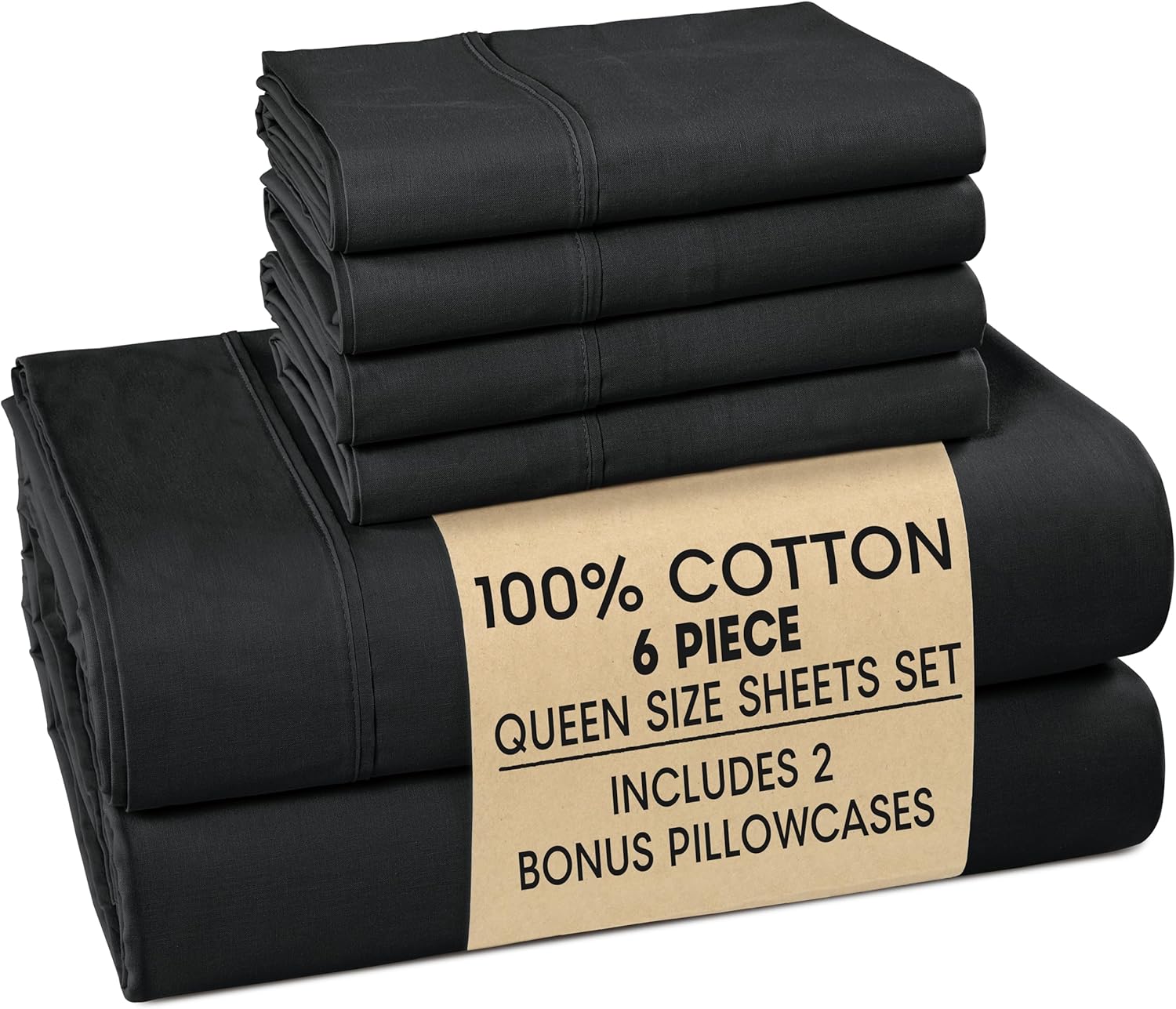 Casa Platino 100% Cotton Queen Size Sheets Set - Soft & Durable