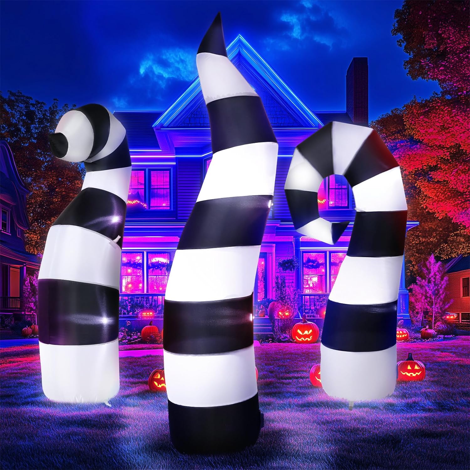 Leyndo 3pcs Halloween Sandworm Inflatables for Spooky Decor