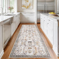 Madane Runner Rug 2.5x8 ft Kitchen Runner - Low Pile Non-Slip Runner