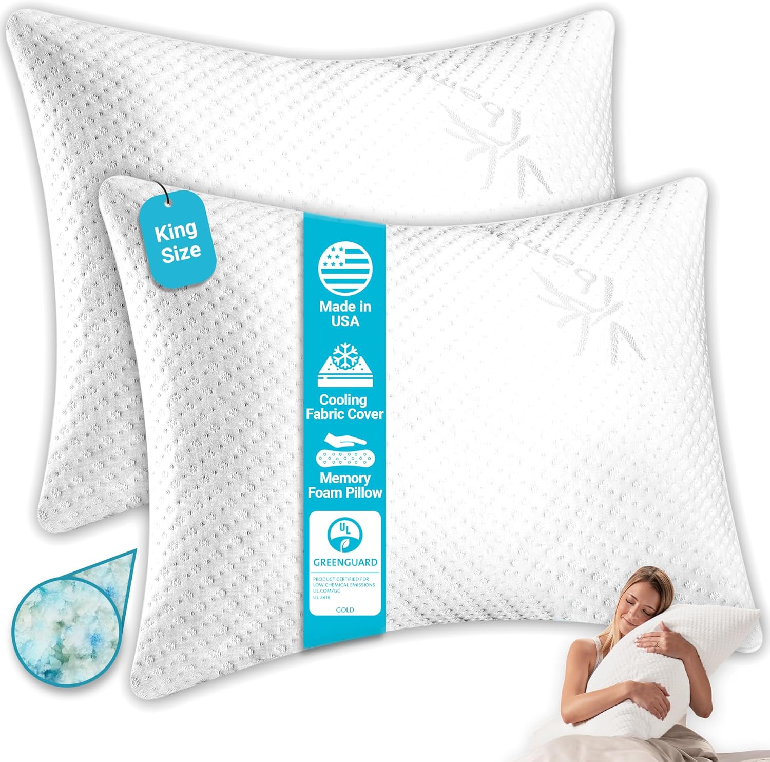 Xtreme Comforts King Size Memory Foam Pillows for All Sleepers