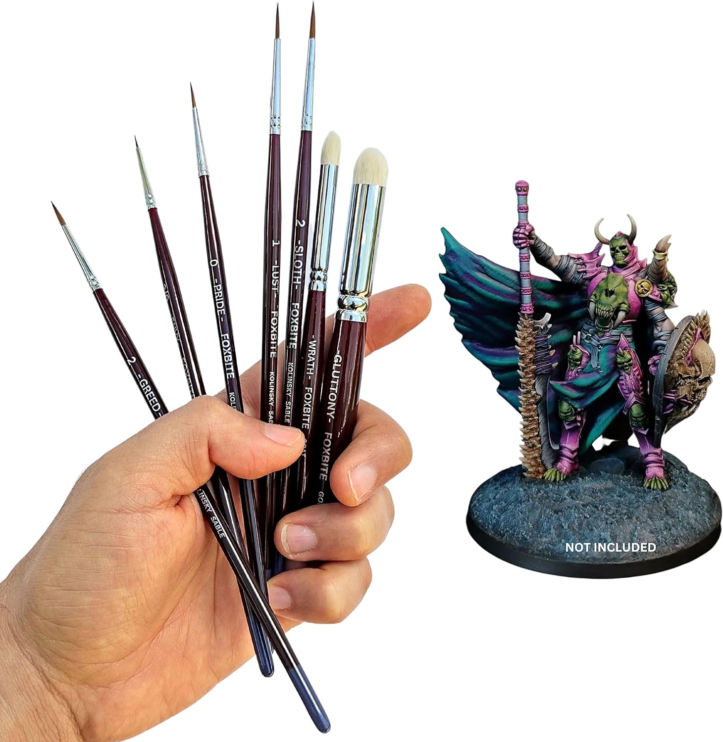 FOXBITE Kolinsky Sable Set Brushes for Miniature Painting