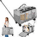 L&W BROS. Double Cat Carrier with Wheels for Easy Travel