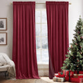 Burgundy Red Velvet Curtains 52in x 84in - Luxury Light Control