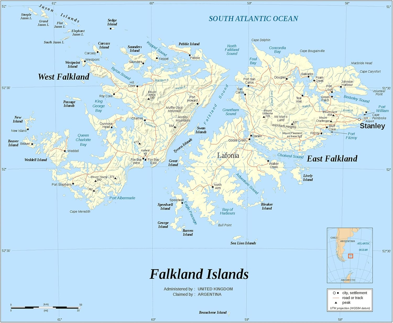 Falkland Islands Political Map - Large & Detailed