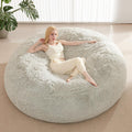 Large Bean Bag Chair Cover 7ft Plush Faux Fur - Spacious Comfort