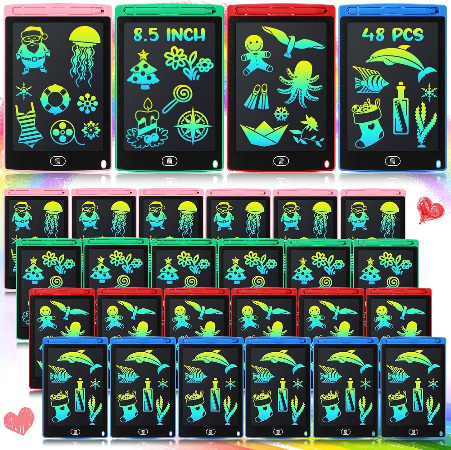 48 Pieces LCD Writing Tablet for Kids - Colorful Doodle Pads