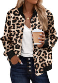 Bomber Jacket Women Varsity Casual Button Down - Lightweight Fall is