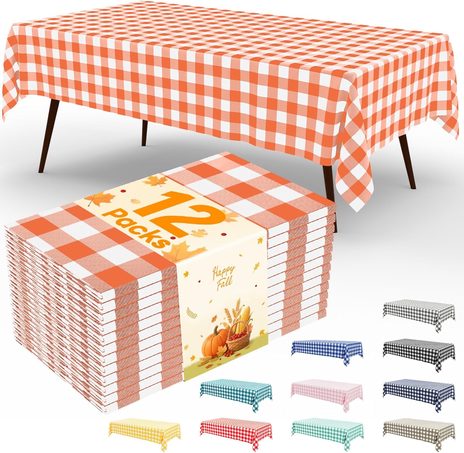 Buffalo Disposable Table Cloths - 12 Pack for Fall Decor
