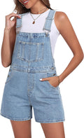 Denim Overall Shorts for Women Casual Adjustable Bib Shortalls Skirt