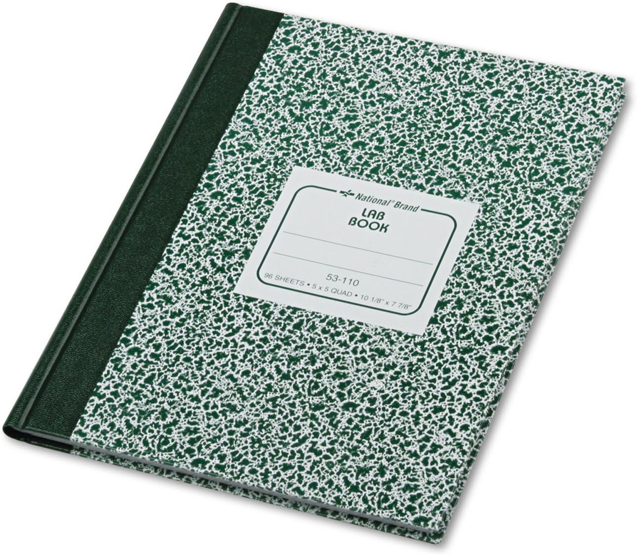Rediform National Lab Notebook | Quadrille Rule | Green Marble Cover | 96 Sheets
