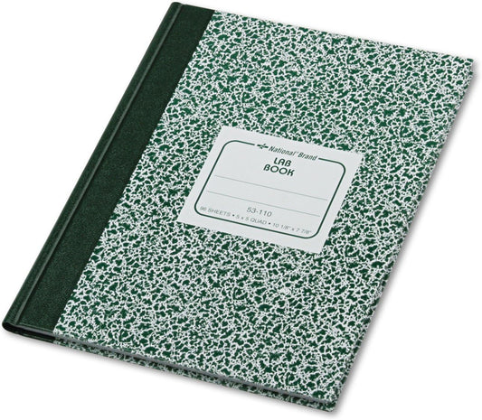 Rediform National Lab Notebook | Quadrille Rule | Green Marble Cover | 96 Sheets