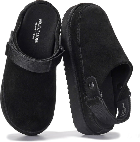 Project Cloud Genuine Leather Clogs for Women with Memory Foam