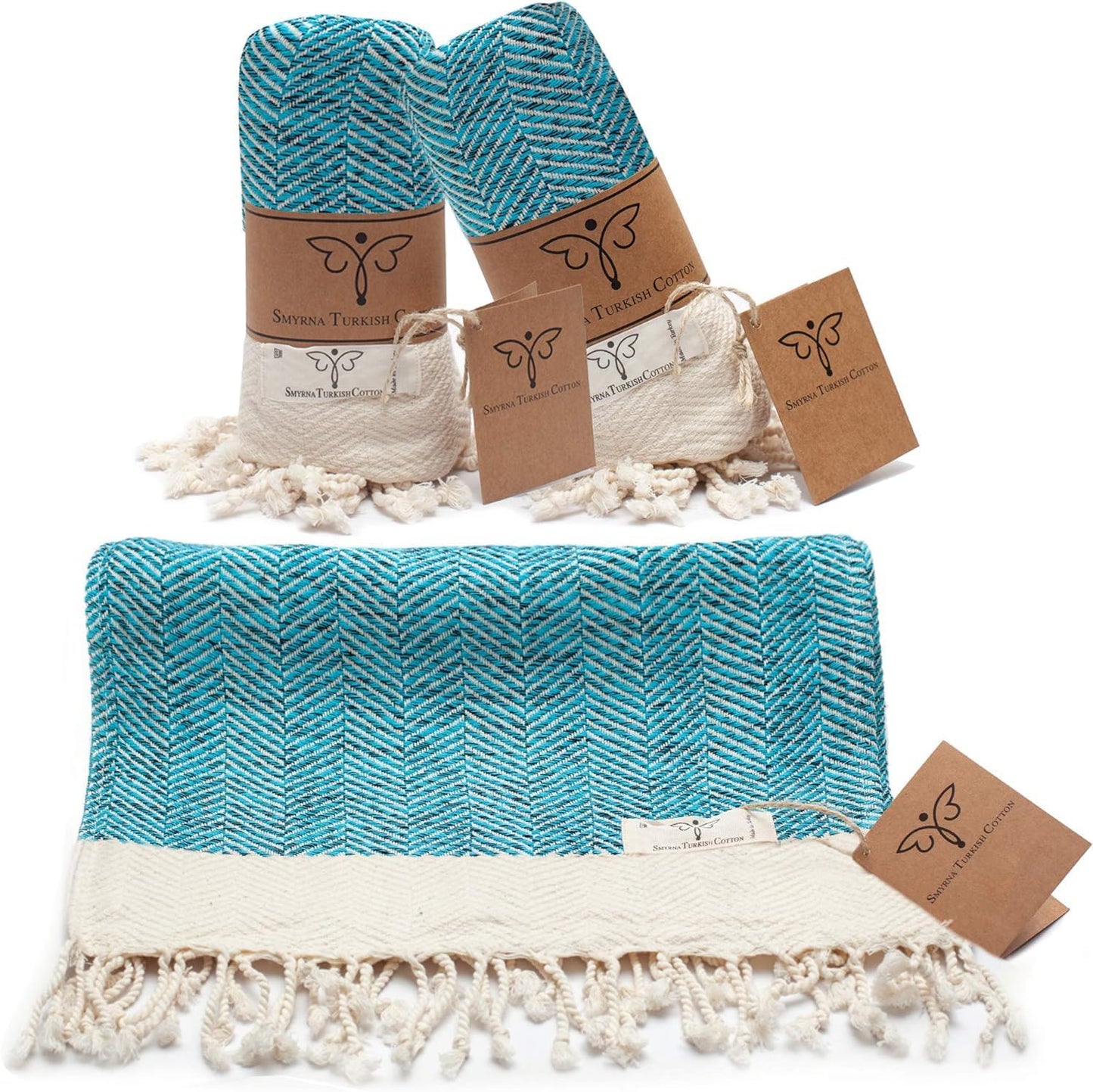 Smyrna Turkish Cotton Hand Towels Set - Luxe Peshtemal for All Uses!