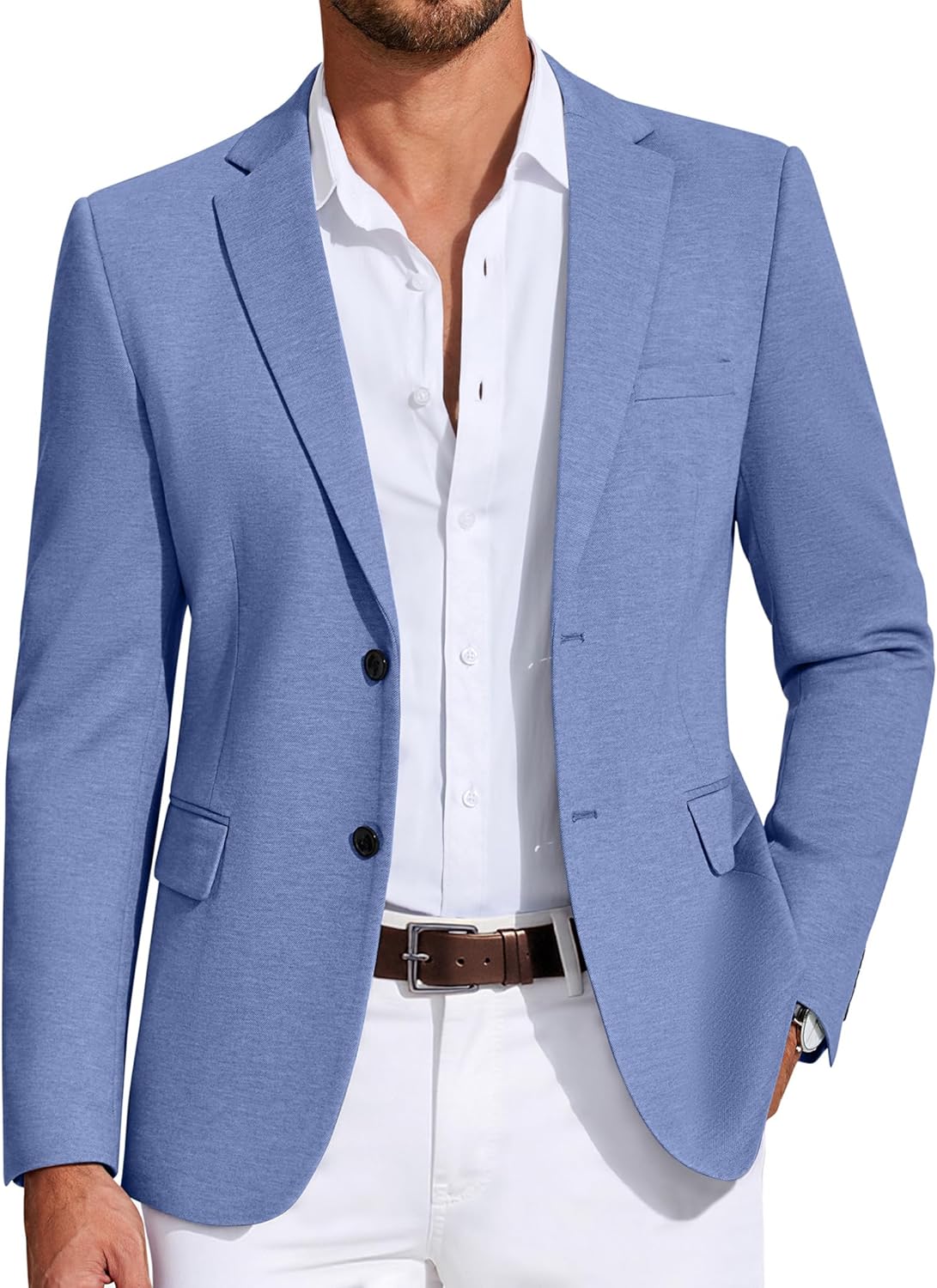 COOFANDY Mens Casual Blazer Lightweight Two Button Sport Coat