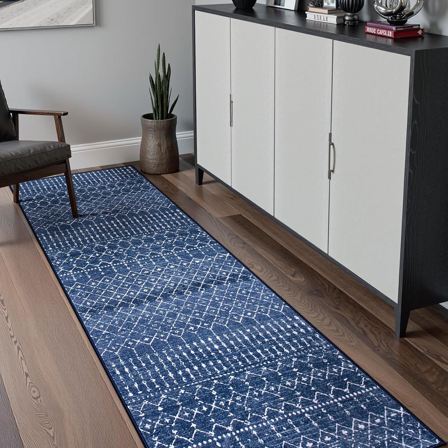 Beeiva Moroccan Runner Rug 2x7 - Washable Non Slip Hallway Runners