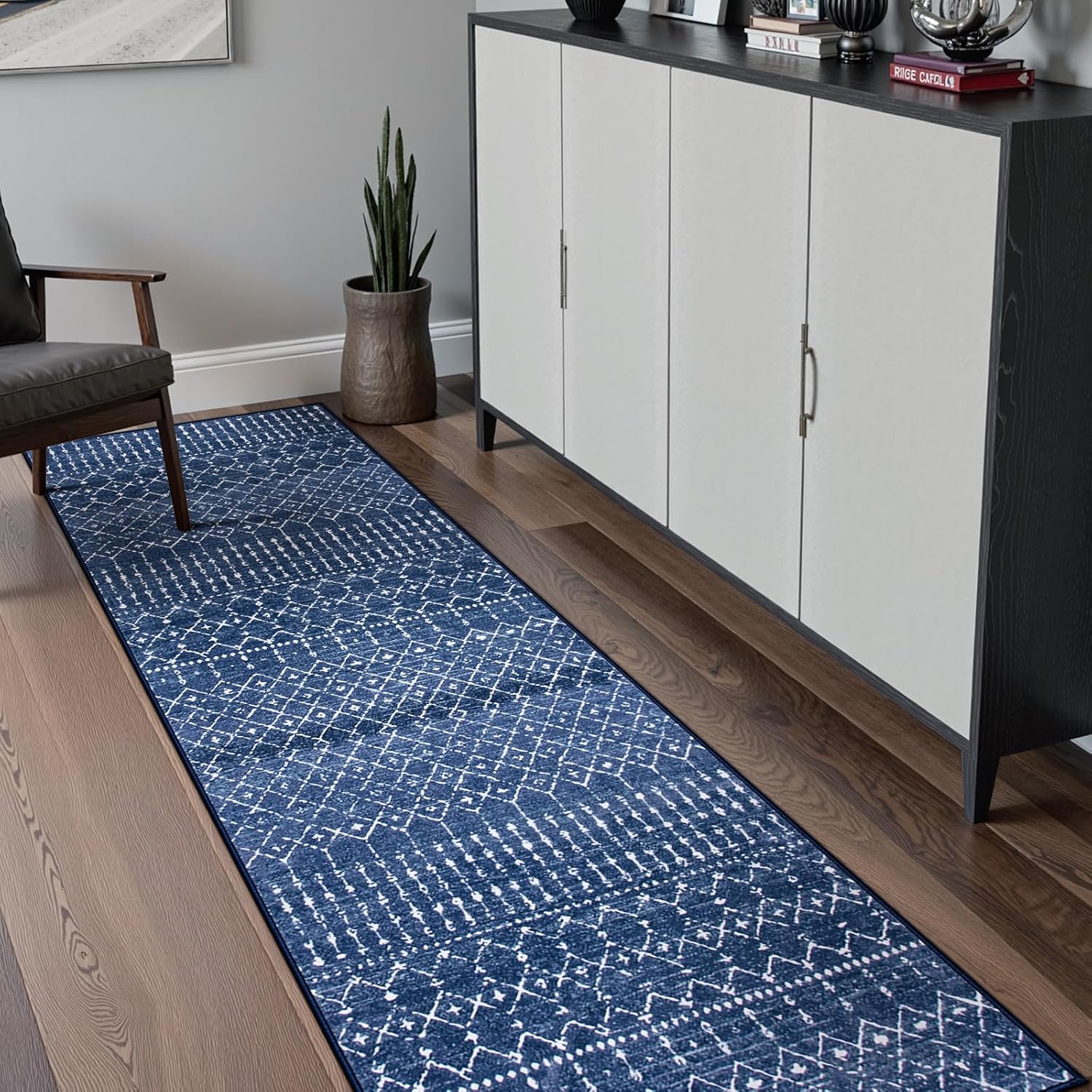 Beeiva Moroccan Runner Rug 2x7 - Washable Non Slip Hallway Runners