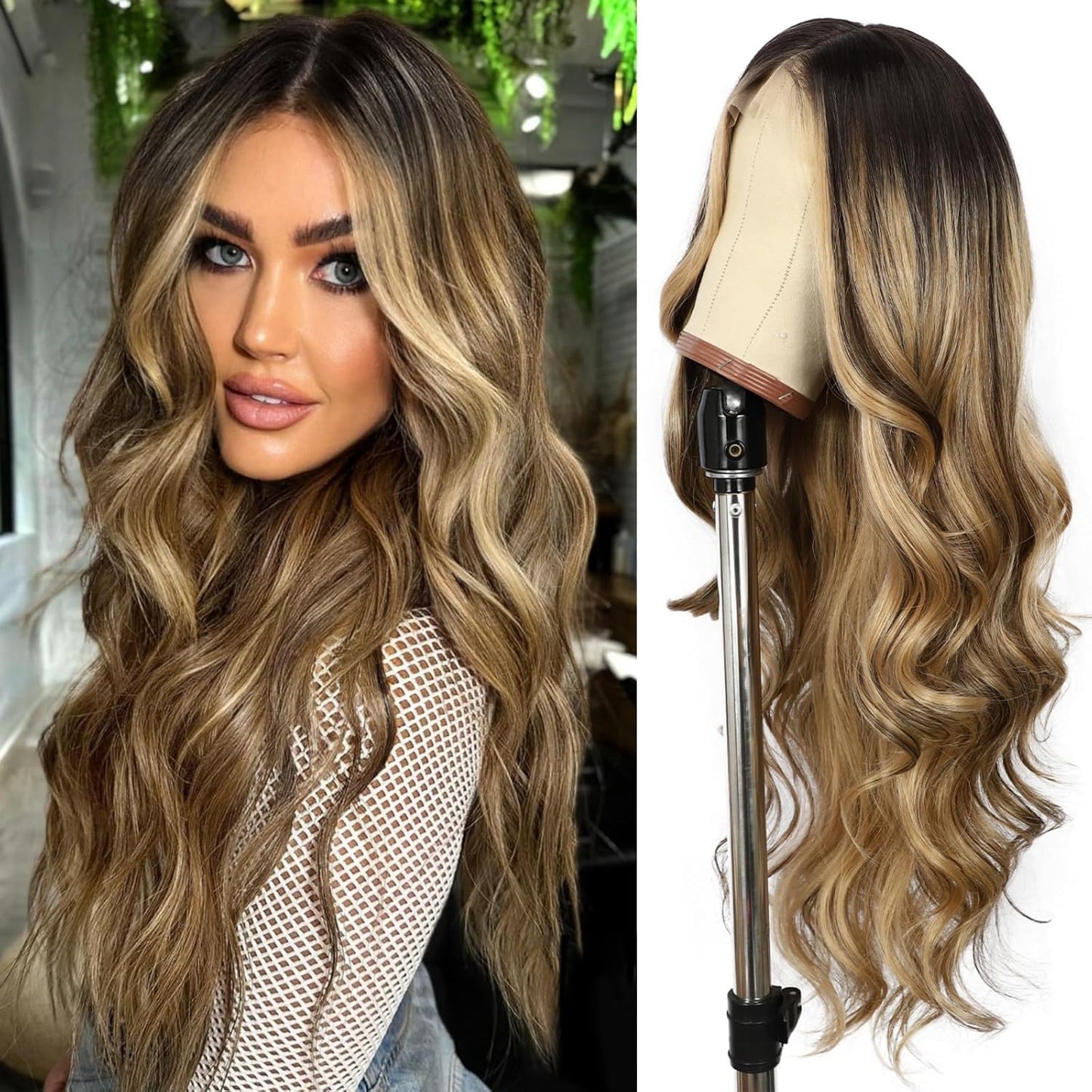 SAPPHIREWIGS Highlight Brown Lace Front Wig for Daily Use