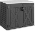 Outdoor Horizontal Storage Shed with X-Shaped Lockable Door - 35 cu ft