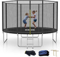 SKOK Trampoline 12FT with Enclosure Net - Family Backyard Trampoline