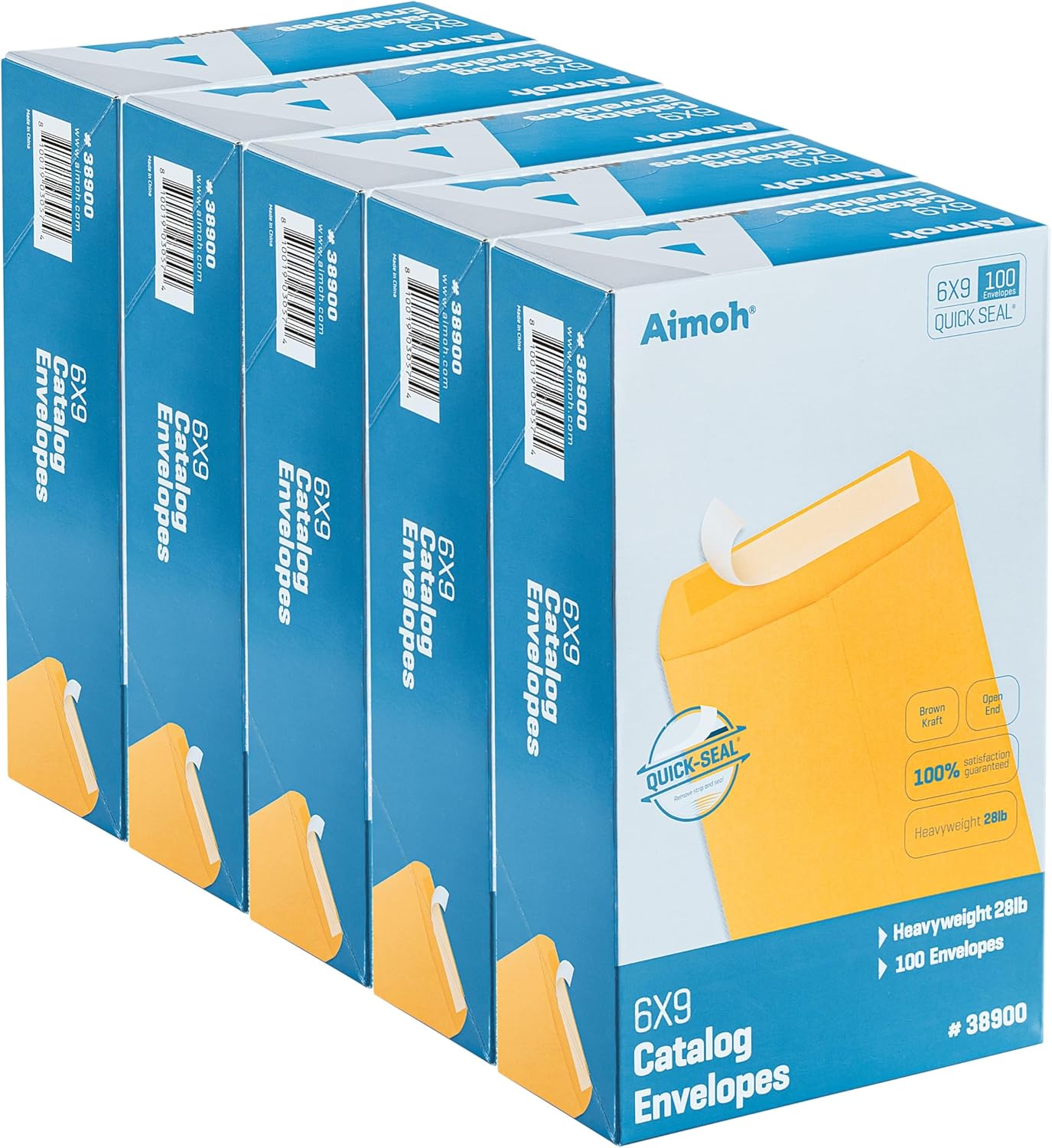 Aimoh 6x9 Self-Seal Kraft Catalog Envelopes - 500 Count
