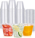 200 PACK 9 oz Clear Plastic Cups with Flat Lids - Value Disposable Set