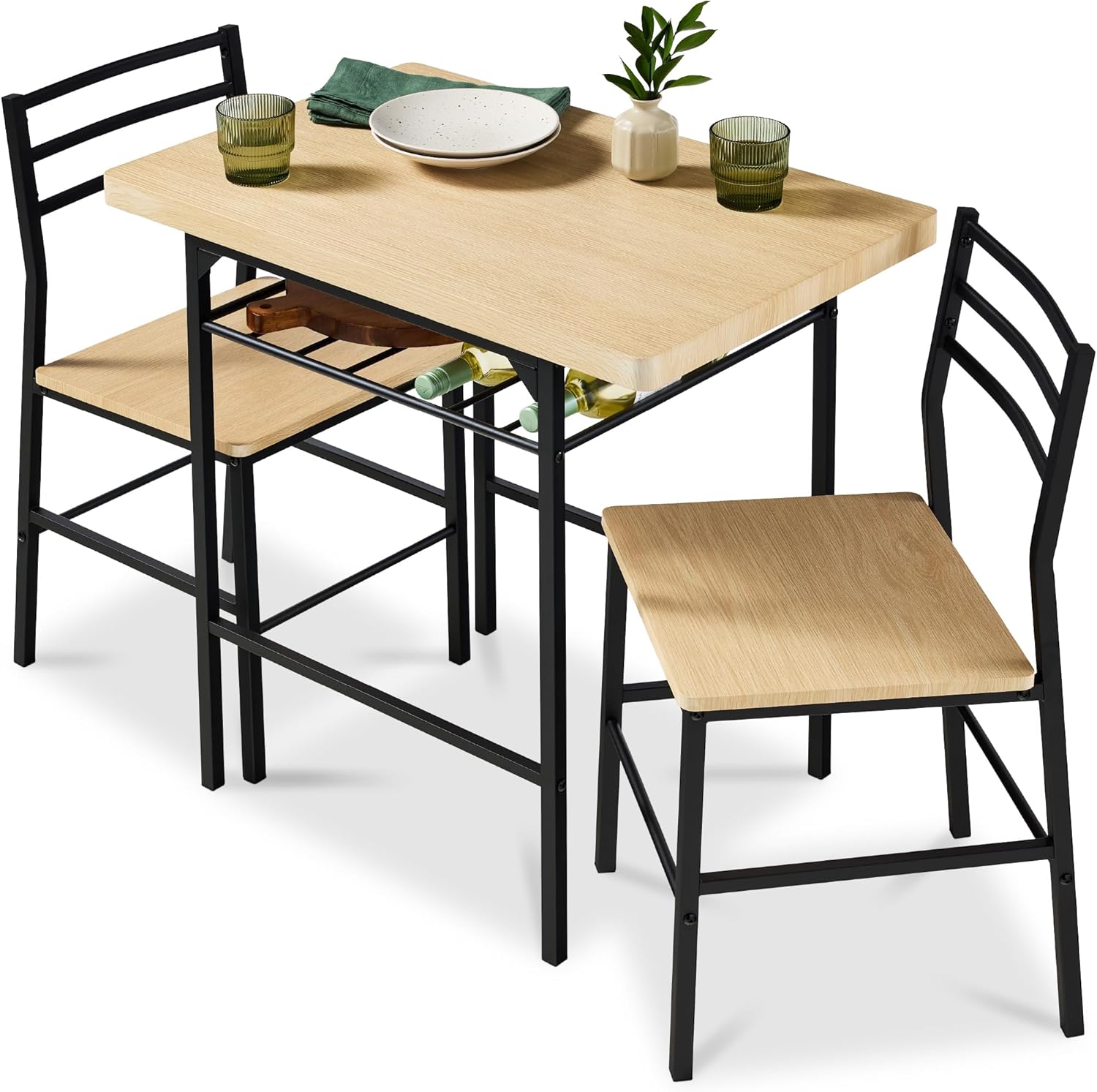 Best Choice Products 3-Piece Modern Dining Set for Small Spaces