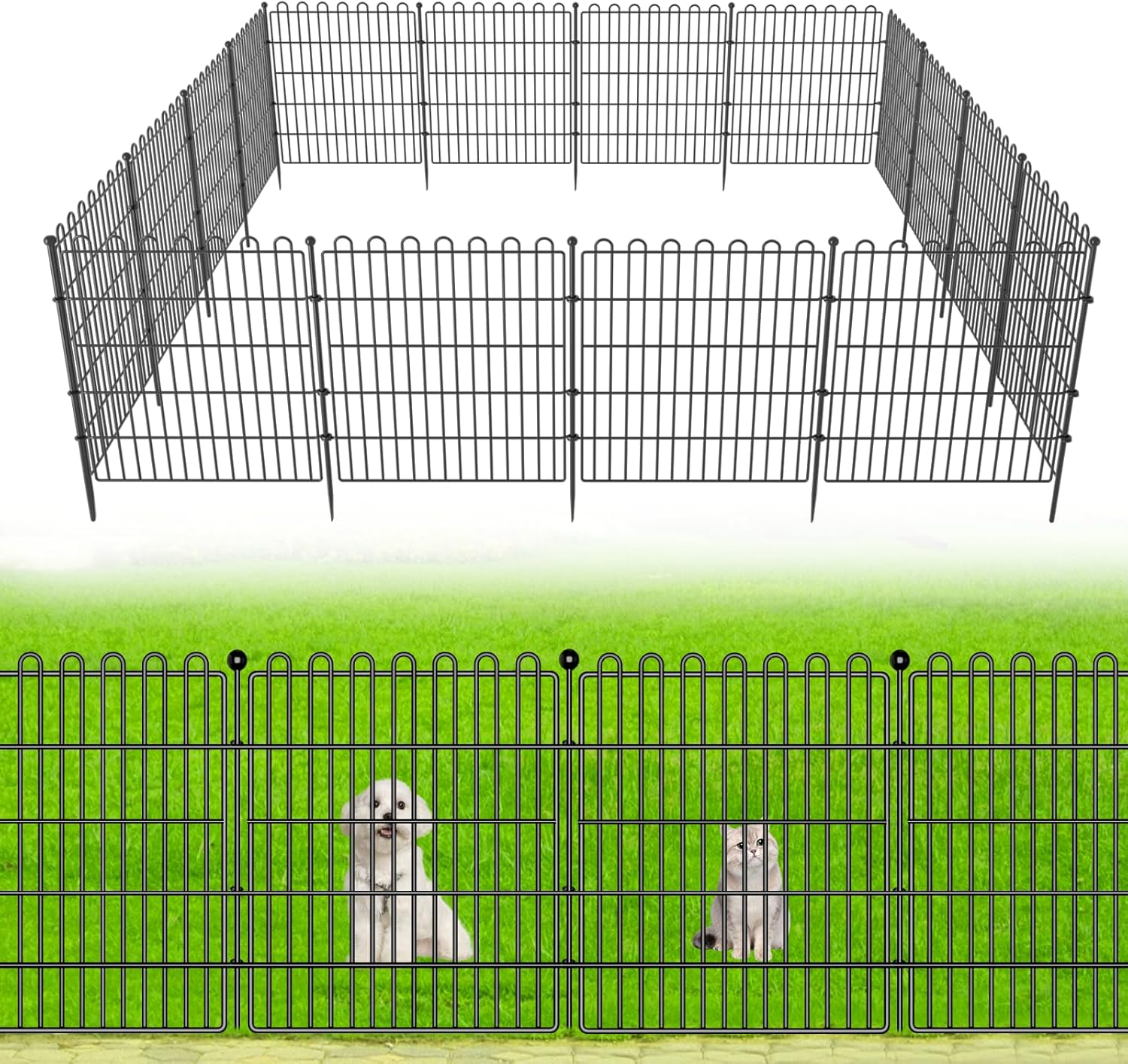 10 Panels No Dig Decorative Garden Fence for Outdoor Spaces