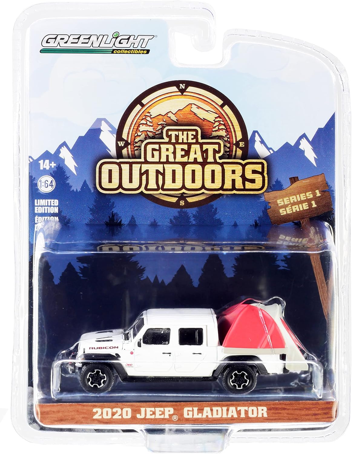 2020 Gladiator Rubicon White w/ Truck Bed Tent 1/64 Diecast by Greenlight