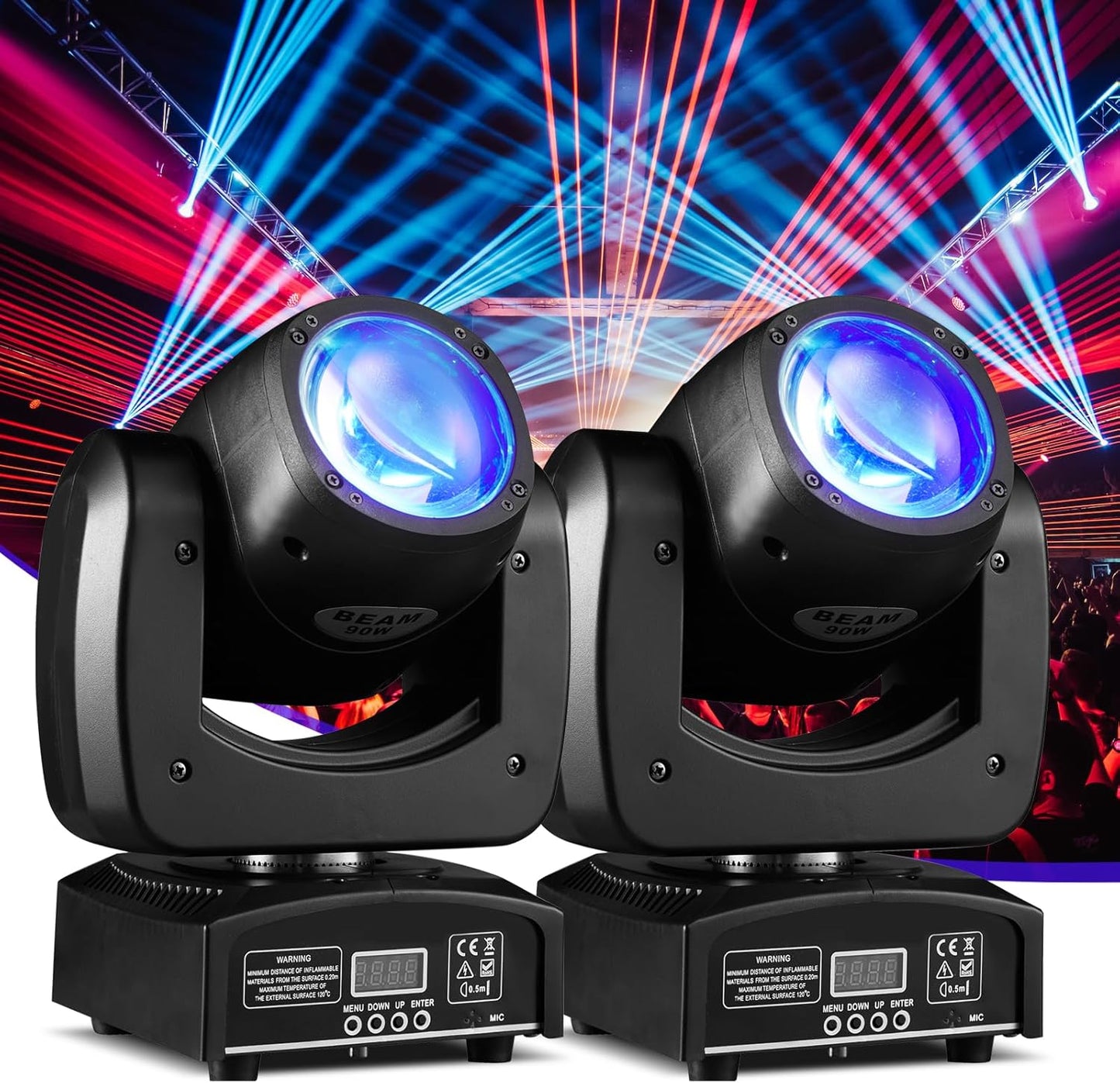 90W LED Moving Head Light 2 Pack for DJ and Stage Events