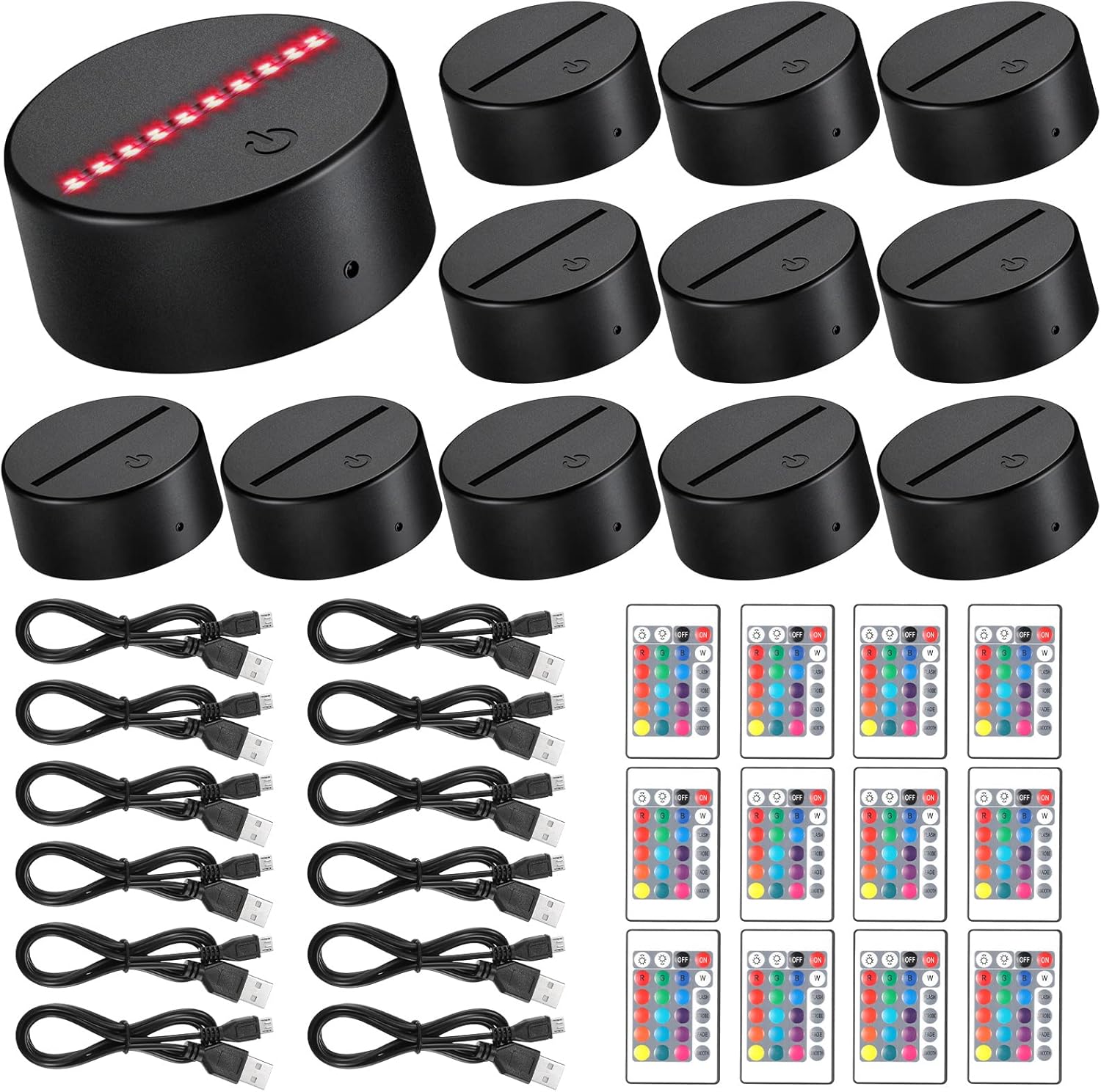 3D Night LED Light Lamp Base with Remote Control for Display