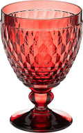 Boston Wine Goblet Box Set of 4 - Elegant Red Crystal Stemware