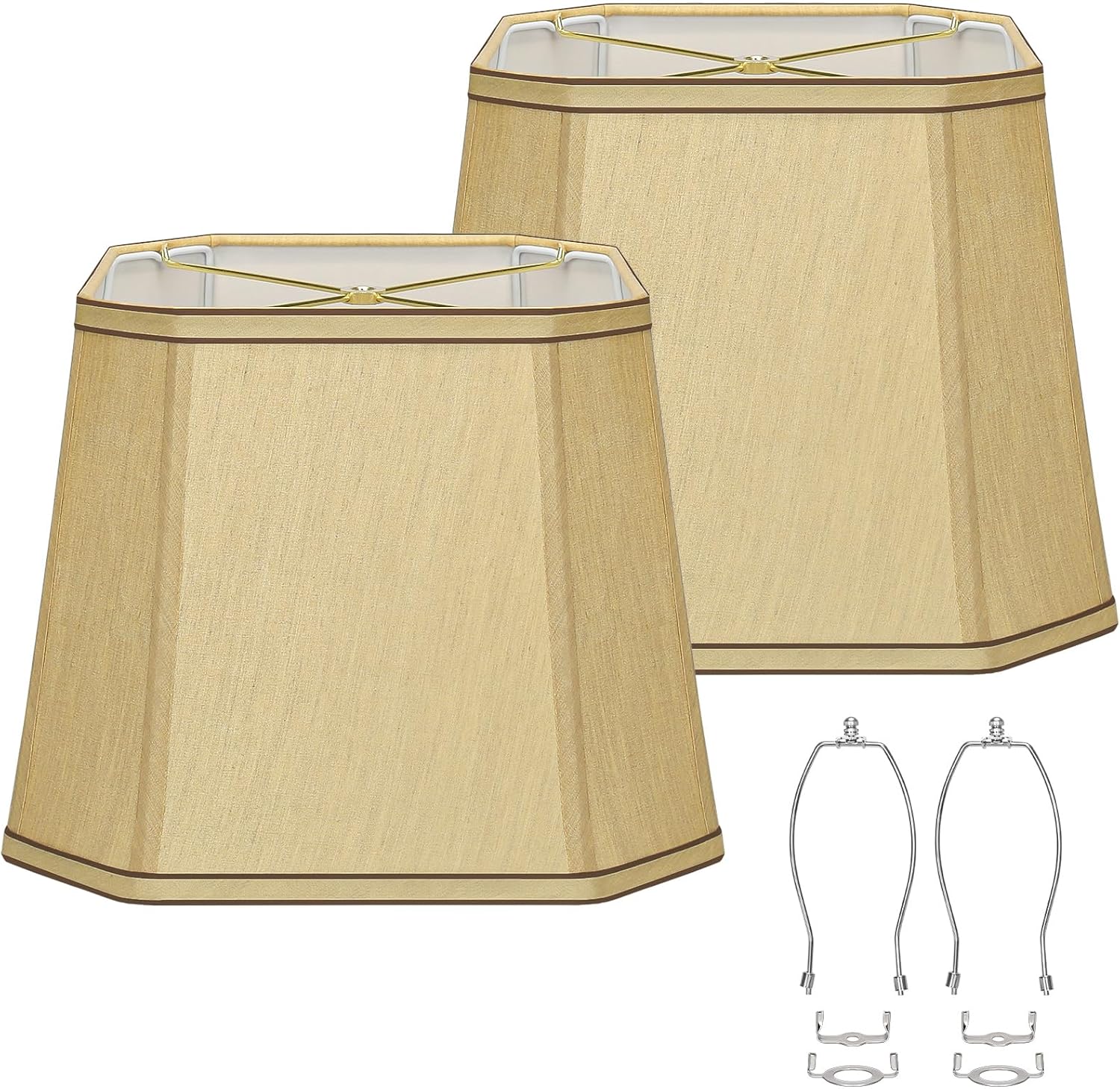 Rectangle Cut Corner Lamp Shades Set of 2 for Modern Decor