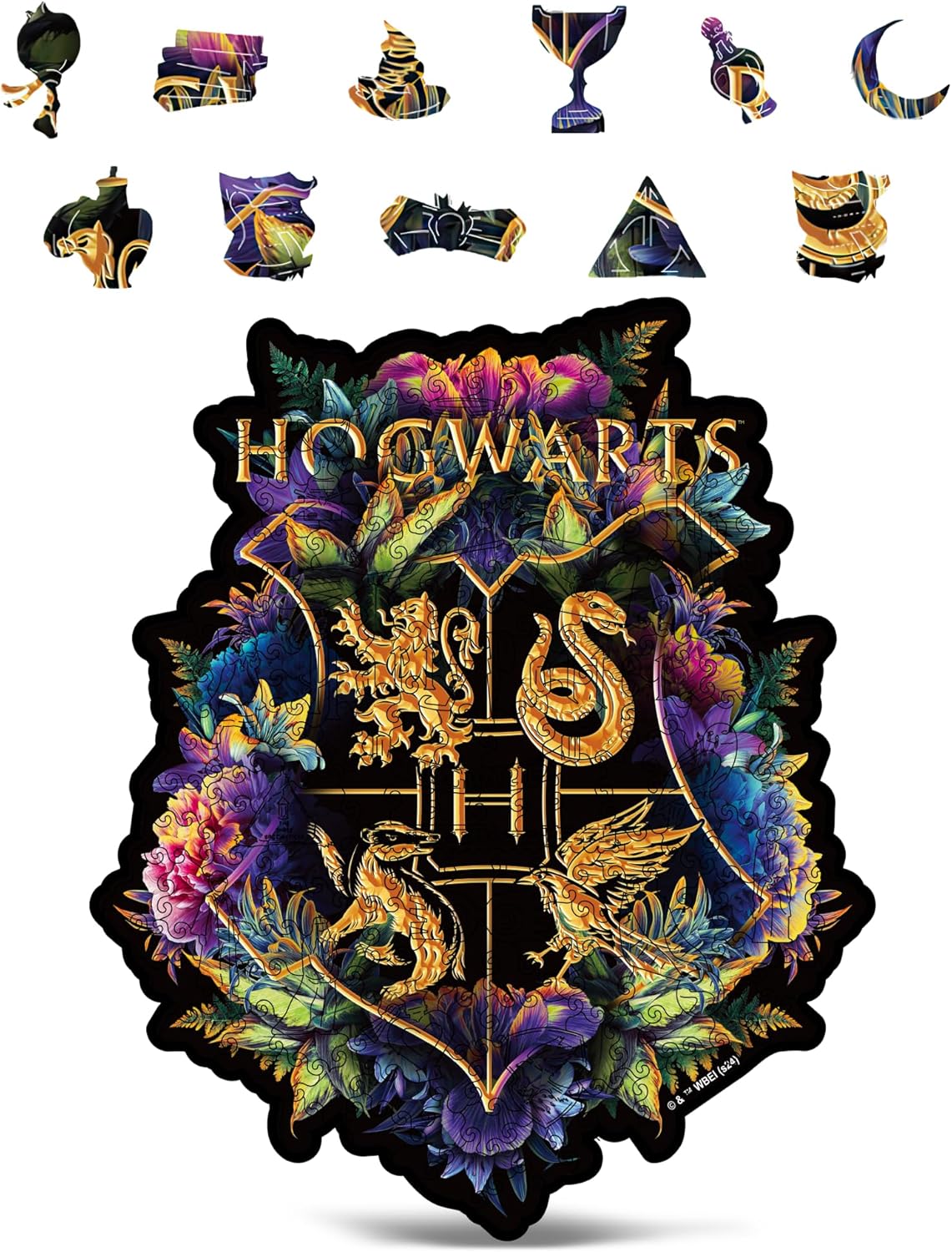 Harry Potter Puzzle Hogwarts Crest Unique Wooden Jigsaw Fun