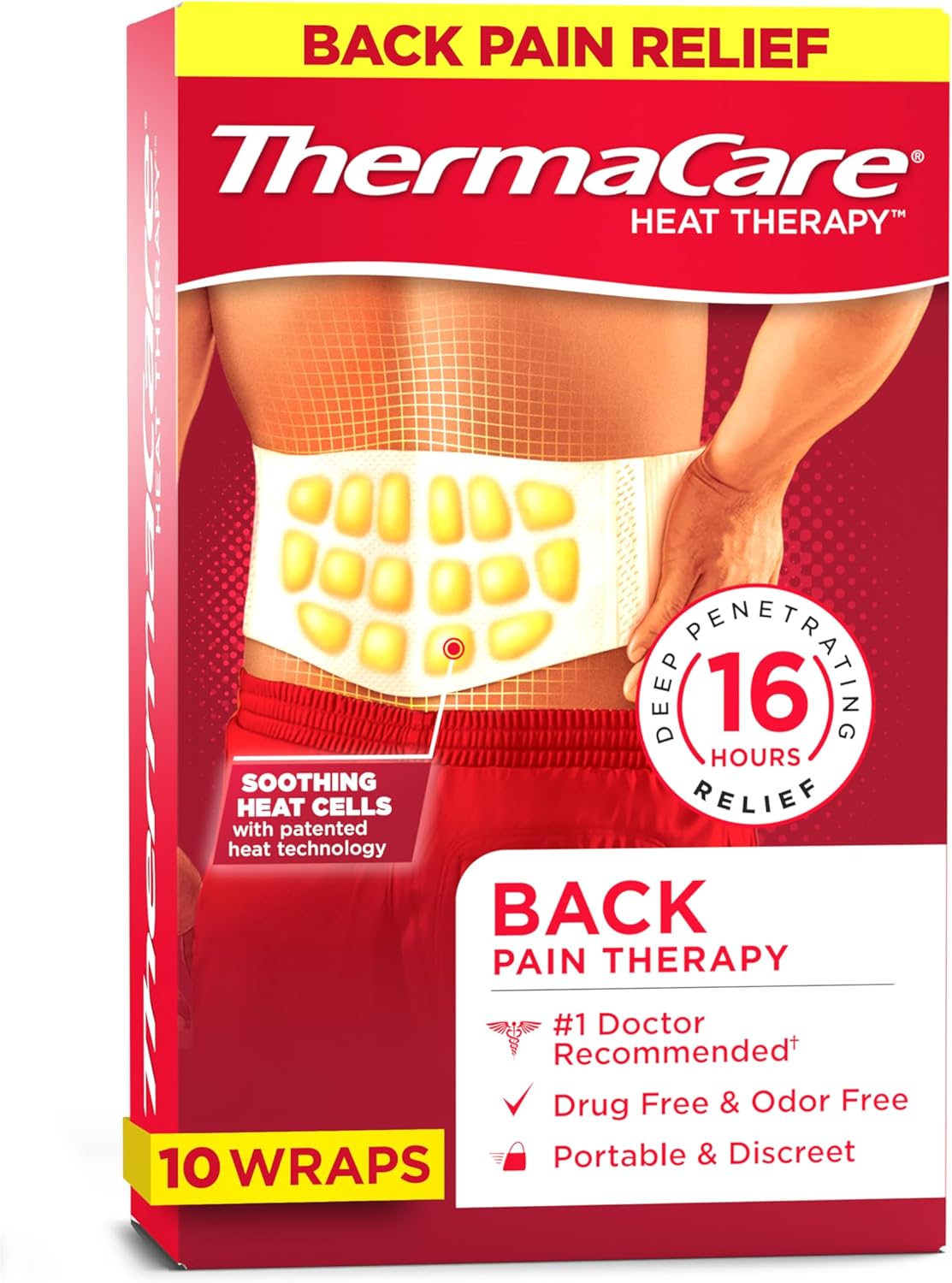 ThermaCare Advanced Back & Hip HeatWraps for Pain Relief
