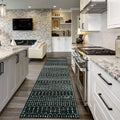 Lahome Moroccan Black Rug 2x8 Runner - Washable Non-Skid Kitchen Floor