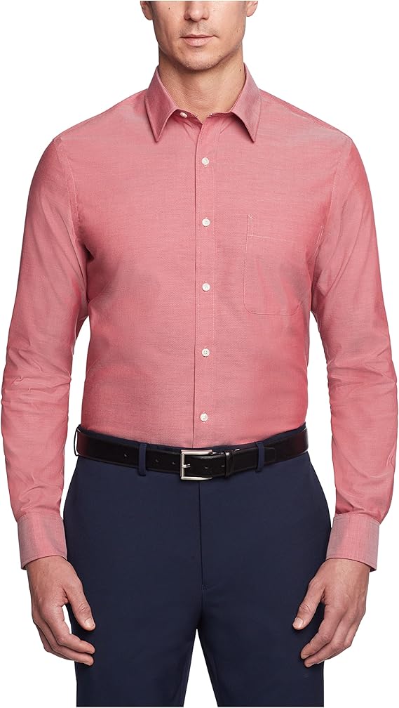 Tommy Hilfiger Men's Dress Shirt Non Iron Solid Regular Fit Style