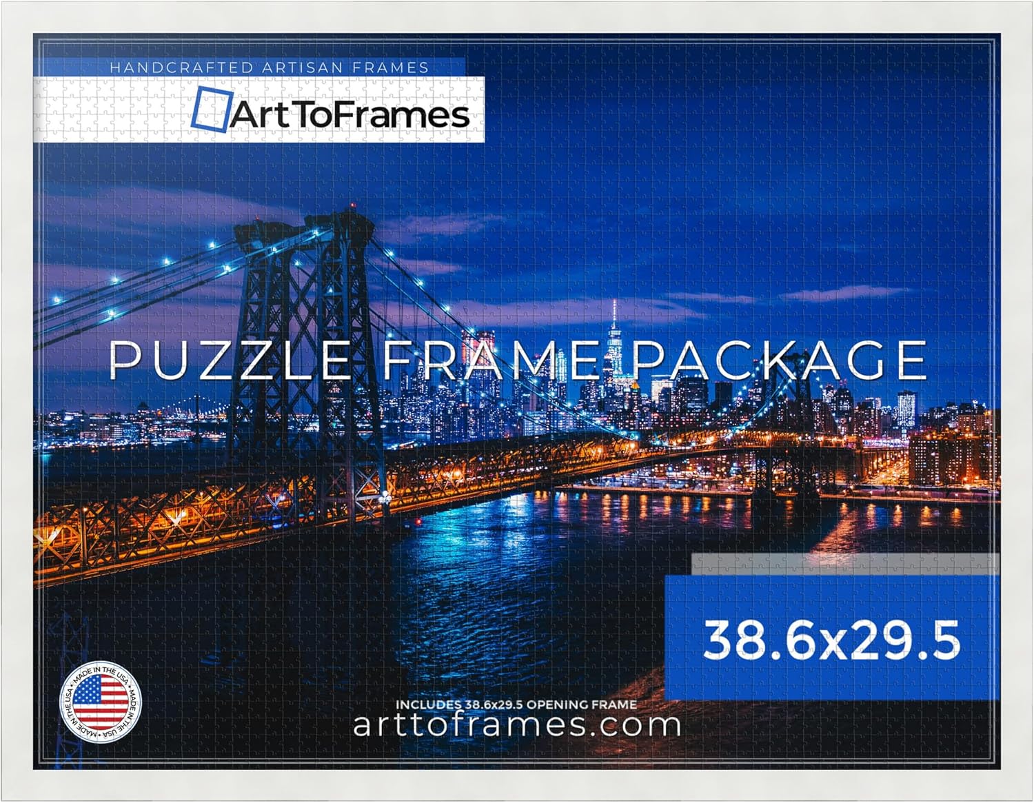 ArtToFrames 38.6x29.5 Inch White Frame for 2000 Piece Puzzles
