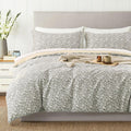 100% Cotton Duvet Cover Queen Size 3PC - Vintage White Branches on