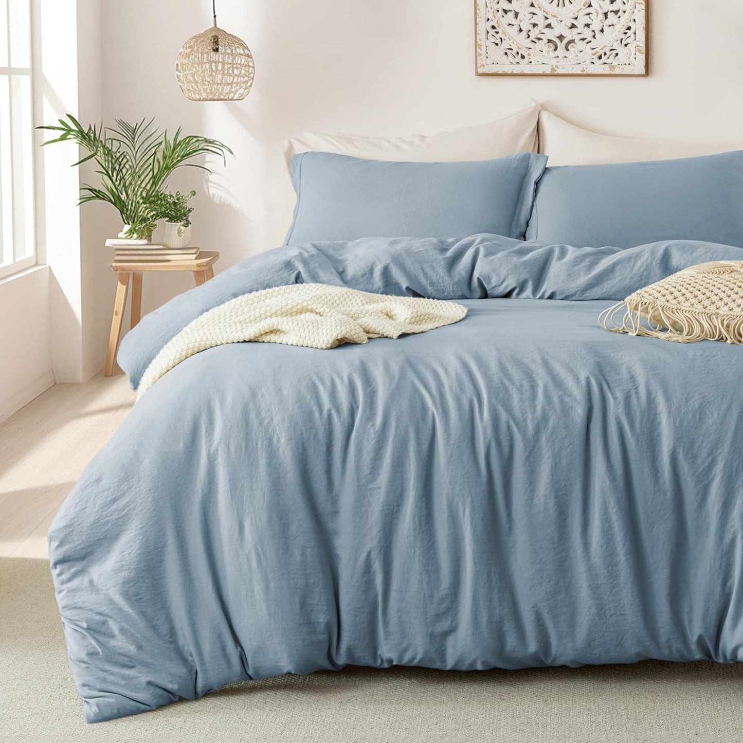 MILDLY Super Soft Duvet Cover Set - Cozy Haze Blue Comforter