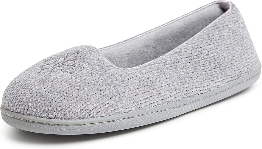 Dearfoams Womens Rebecca Chenille Casual Slippers in Purple