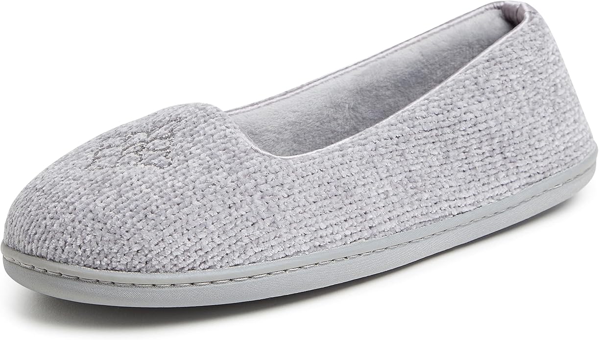 Dearfoams Womens Rebecca Chenille Casual Slippers in Purple