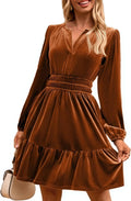 Simplee Womens Velvet Dress 2025 Fall Cocktail - Versatile Holiday
