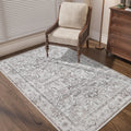 Vintage Area Rug 3x5 for Entryway - Machine Washable Taupe