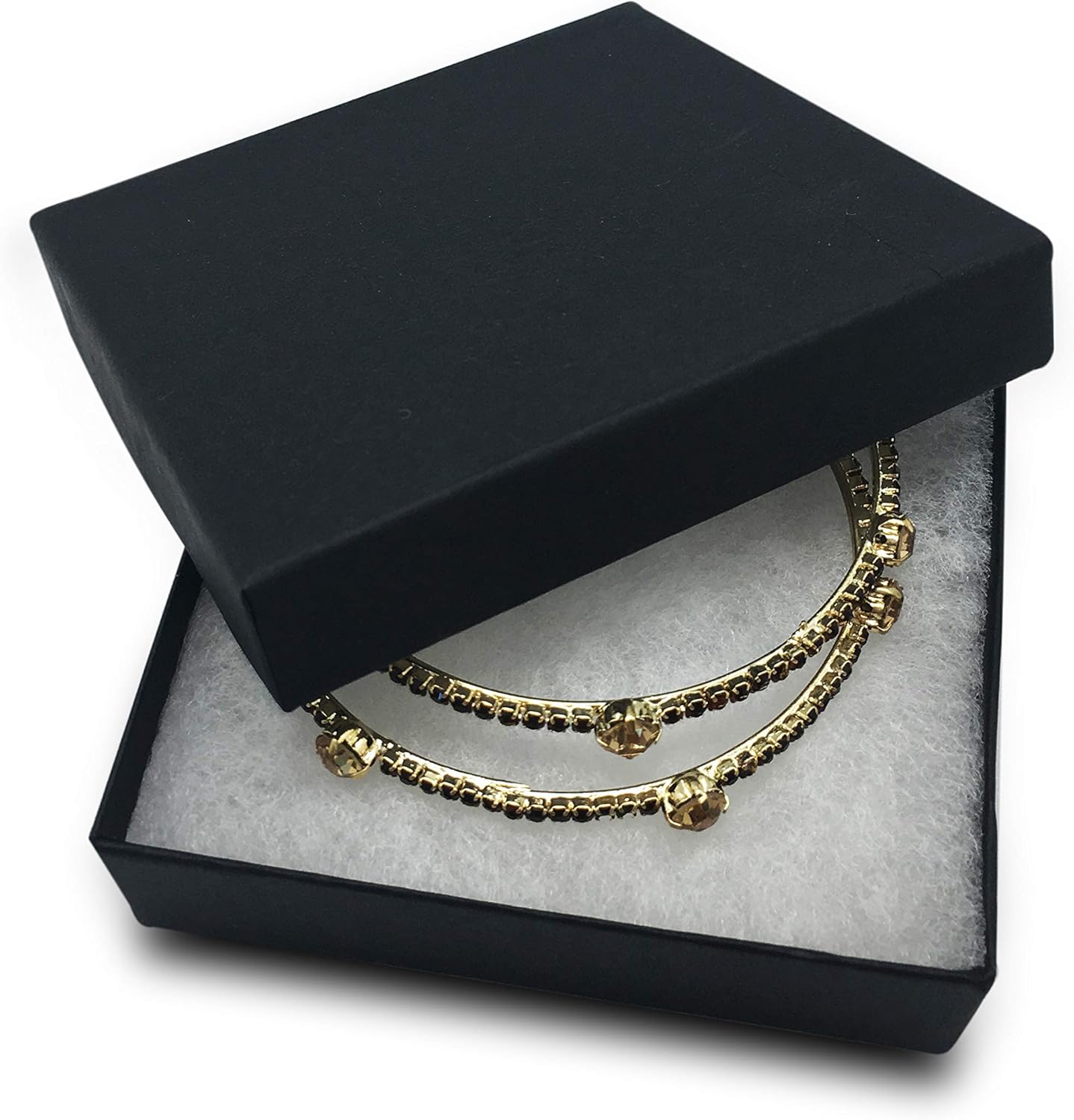 100-Pack Cotton Filled Cardboard Jewelry Boxes for Shipping