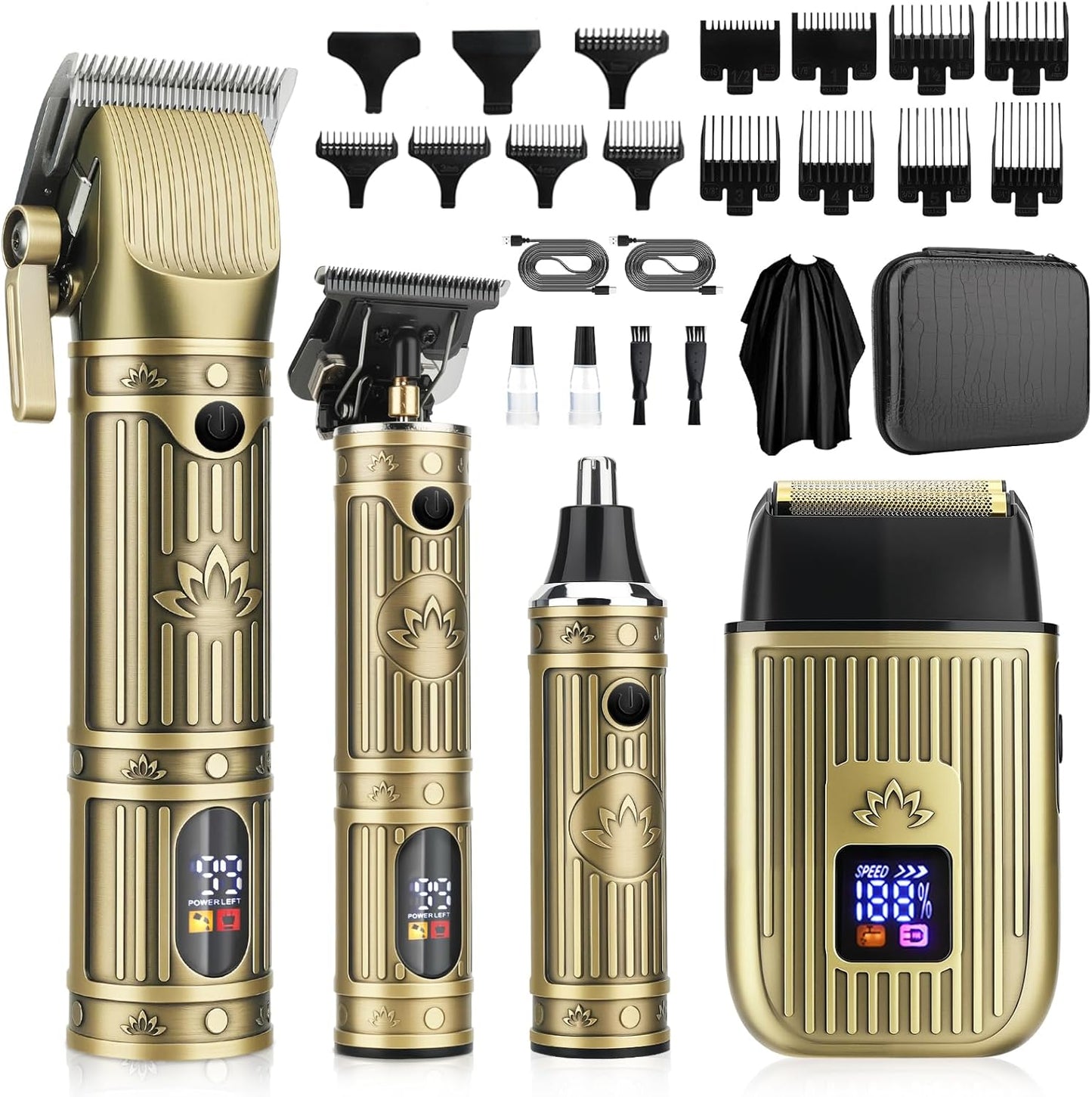 Professional Hair Clippers for Men with Beard Trimmer Kit