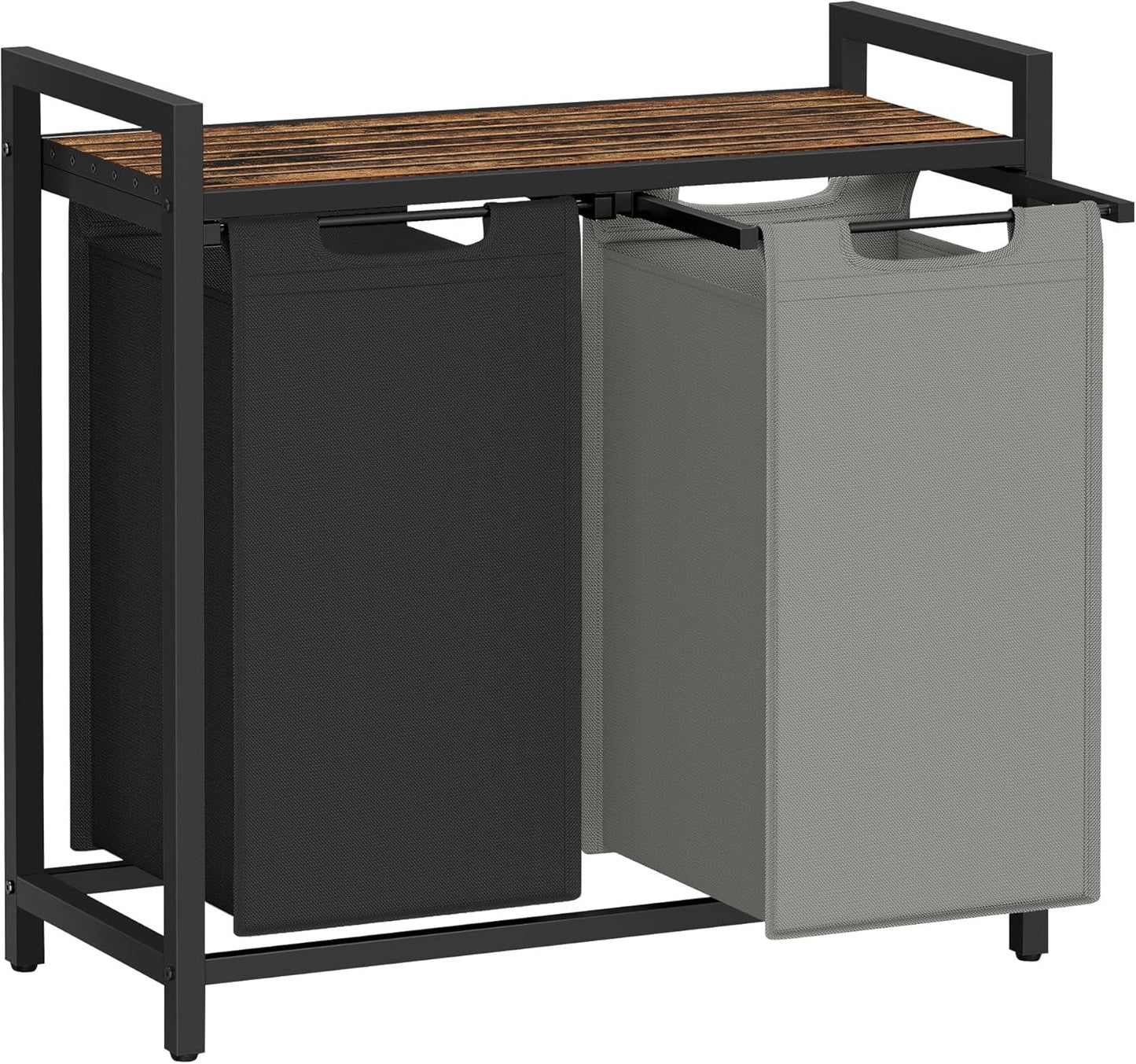 VASAGLE Laundry Hamper with 2 Removable Bags and Shelf