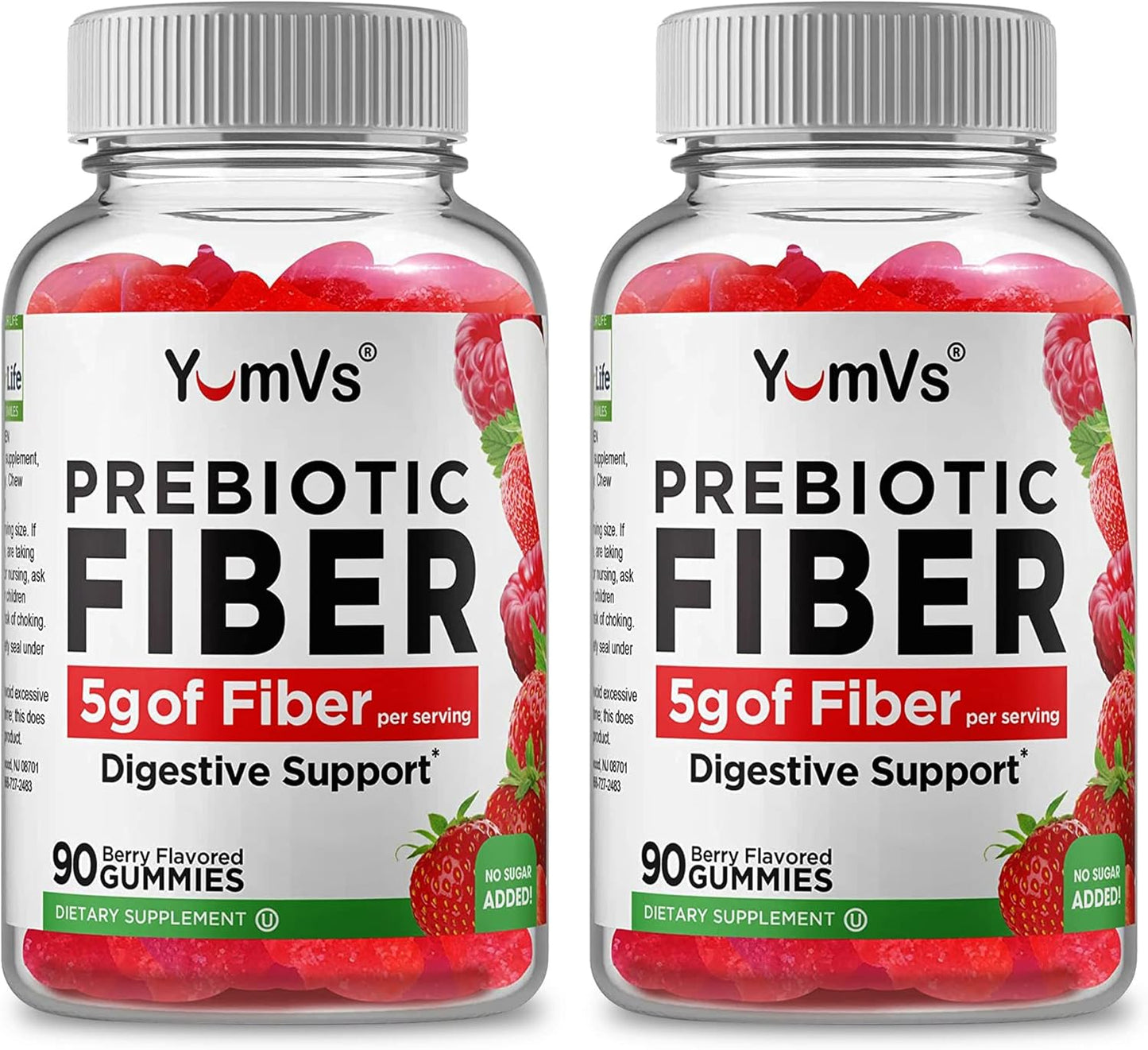 Yum-Vs Prebiotic Fiber Gummies for Adults & Kids - 90 Count